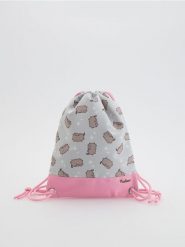Plecak worek Pusheen - jasnoszary. Szare torby i plecaki dziecięce Reserved, z tkaniny. Za 49.99 zł.