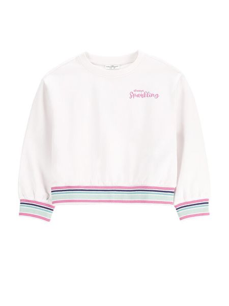 Coccodrillo Bluza WC5132101CGK Biały Regular Fit. Białe bluzy dla dziewczynek COCCODRILLO, bez wzorów, z bawełny, bez ramiączek, bez kaptura. Za 49.99 zł.