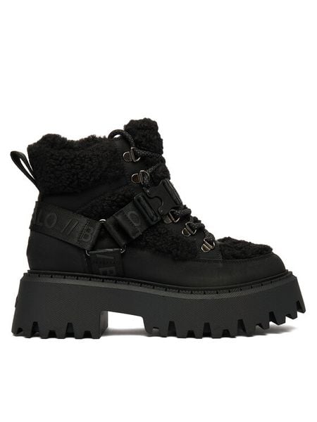 Buffalo Trzewiki Aspen Com Mid Warm 1622593 Czarny. Czarne botki damskie Buffalo, bez obcasa, na płaskiej podeszwie, bez zapięcia. Za 479.99 zł.