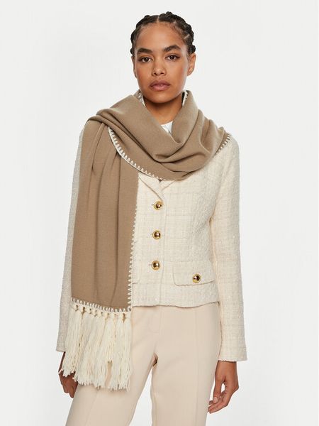 Luisa Spagnoli Szalik Music 58427 Beżowy. Brązowe czapki i kapelusze damskie Luisa Spagnoli, bez wzorów, z wełny. Za 1,209.00 zł.