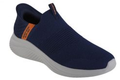 Buty Skechers Ultra Flex 3.0 Viewpoint Niebieskie. Niebieskie eleganckie półbuty Skechers, z materiału, eleganckie, bez zapięcia. Za 339.99 zł.
