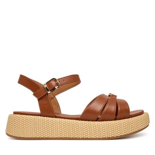 Sandały Tommy Hilfiger. Brązowe sandały dziewczęce Tommy Hilfiger, bez zapięcia. Za 340.99 zł.