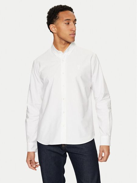 AMI Paris Koszula USH060.CO0031 Biały Regular Fit. Białe koszule męskie AMI PARIS, m, bez wzorów, z bawełny, bez kołnierzyka, bez ramiączek. Za 799.99 zł.