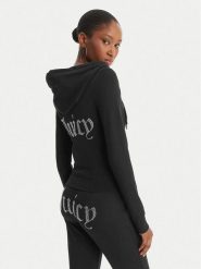 Juicy Couture Bluza Oola JCWAS126306 Czarny Slim Fit. Czarne bluzy damskie Juicy Couture, m, bez wzorów, bez kaptura. Za 419.99 zł.