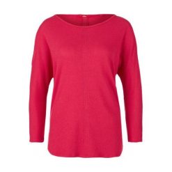 S.Oliver T-Shirt Damski 40 Czerwony. Czerwone t-shirty damskie S.Oliver, z okrągłym kołnierzem. W wyprzedaży za 69.00 zł.