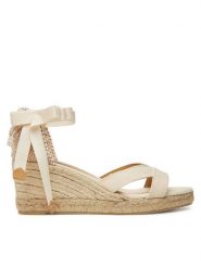 Castañer Espadryle Bailey 025677 Beżowy. Brązowe sandały damskie Castañer, bez wzorów, z materiału, bez obcasa, bez zapięcia. Za 309.99 zł.