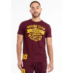 T-shirt o klasycznym kroju Lonsdale Gruting. Czerwone t-shirty męskie Lonsdale, m, bez wzorów, z jersey, klasyczne, bez kołnierzyka. Za 137.50 zł.