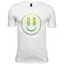 Adidas koszulka t-shirt Mężczyzna sportowa roz.M. Białe koszulki sportowe męskie Adidas, m, bez wzorów, z bawełny, bez kołnierzyka, bez ramiączek, na fitness i siłownię. Za 99.99 zł.