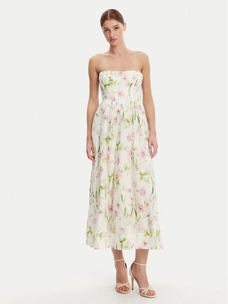 Bardot Sukienka koktajlowa 58164DB3 Biały Regular Fit. Białe sukienki damskie Bardot, bez wzorów, wizytowe, bez kołnierzyka, bez ramiączek. Za 329.99 zł.