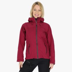 Kurtka damska trekkingowa wodoodporna Himalaya Shell Jacket. Czerwone kurtki damskie SWEDEMOUNT, bez wzorów, bez kaptura. Za 899.99 zł.