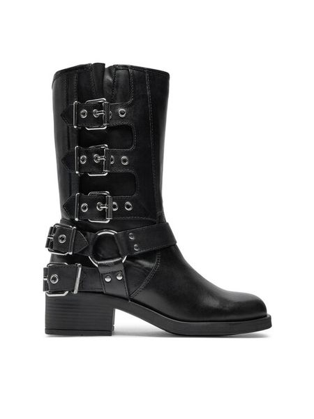 Aldo Botki Ryderr 13800894 Czarny. Czarne botki damskie Aldo, ze skóry, bez obcasa, na płaskiej podeszwie, bez zapięcia. Za 1,119.00 zł.