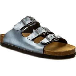 Klapki DR. BRINKMANN - 700953 Silber 92. Szare klapki damskie Dr. Brinkmann, ze skóry ekologicznej. Za 119.00 zł.