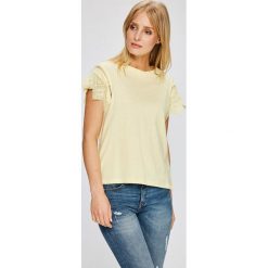 Answear - Top. Szare topy damskie ANSWEAR, z bawełny, z okrągłym kołnierzem, z krótkim rękawem. W wyprzedaży za 39.90 zł.