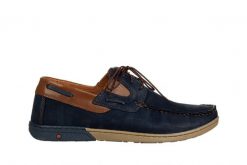 Półbuty Bayla-081 972 Juma Blue AX 081127, Granatowy, Skóra naturalna - 40. Niebieskie półbuty na co dzień męskie Bayla, z nubiku, bez zapięcia. W wyprzedaży za 242.10 zł.