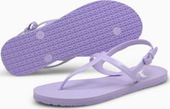 Puma Sandały damskie Puma Cozy Sandal WNS lawendowe r. 39. Fioletowe klapki damskie Puma, bez wzorów, bez obcasa, bez zapięcia. Za 69.13 zł.