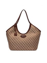 Guess Torebka Samantha HWJG23 13230 Brązowy jasny. Brązowe torebki do ręki damskie Guess, z aplikacjami, z materiału, bez dodatków. Za 634.99 zł.