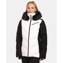 Damska kurtka narciarska Kilpi SKIMMIA-W. Białe kurtki damskie Kilpi, na zimę, bez wzorów, z nylonu, bez kaptura, narciarskie. Za 731.89 zł.