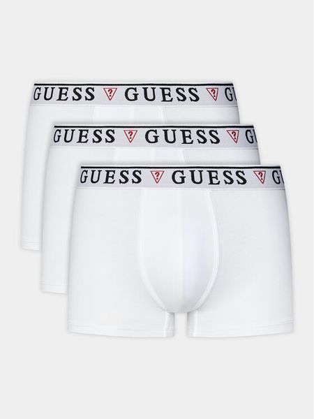 Guess Komplet bokserek U97G01 KCD31 Biały. Białe bokserki męskie Guess, m, z aplikacjami, z bawełny. Za 159.99 zł.
