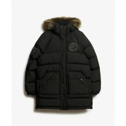 Długa kurtka Superdry Everest. Czerwone kurtki męskie Superdry., s, bez wzorów, z puchu, eleganckie, bez kaptura. Za 1,029.30 zł.