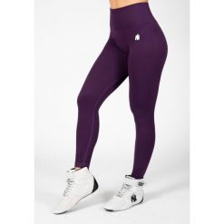 Legginsy sportowe damskie Neiro Bezszwowe. Fioletowe legginsy damskie GORILLA WEAR, bez wzorów, na fitness i siłownię. Za 229.00 zł.