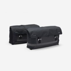 Podwójna sakwa 2x50 l Elops do roweru Velocargo Longtail. Czarne torby i plecaki dziecięce B'TWIN, z materiału, duże. Za 529.99 zł.