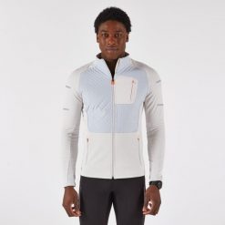 Bluza do biegania męska Kiprun Run 900 Warm ocieplana. Szare bluzy sportowe męskie KIPRUN, m, bez wzorów, z meshu, bez kaptura, do biegania. Za 179.99 zł.