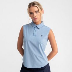 Koszulka polo golf techiczna damska Llorea. Niebieskie koszulki sportowe damskie SIROKO, xl, bez wzorów, z materiału, bez kołnierzyka, bez ramiączek, na golfa. Za 169.00 zł.