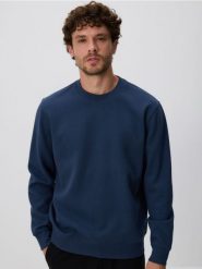 Strukturalna bluza - granatowy. Niebieskie bluzy męskie Reserved, l, bez wzorów, z bawełny, bez kaptura. Za 129.99 zł.
