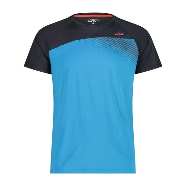 Koszulka męska CMP 32T6597. Niebieskie koszulki sportowe męskie CMP, l, bez wzorów, ze skóry, bez kołnierzyka, bez ramiączek. Za 69.99 zł.