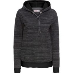 Bluza z kapturem, długi rękaw bonprix czarno-biały melanż. Bluzy damskie marki KALENJI. Za 59.99 zł.