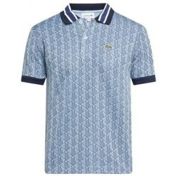 Koszulka sportowa męska Lacoste DH141700I8K. Niebieskie koszulki polo męskie Lacoste, l, bez wzorów, z bawełny, eleganckie, bez ramiączek. Za 725.00 zł.