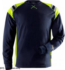 Reis Koszulka męska długi rękaw ognioodporny antyelektrostatyczny ściągacze mankietów elementy odblaskowe odblaski granatowo-żółty TFLH modakryl FRSTD. Niebieskie bluzki z długim rękawem męskie Reis, m, bez wzorów, bez kołnierzyka. Za 800.89 zł.