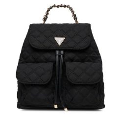 Plecak Guess. Czarne plecaki damskie Guess, z aplikacjami. Za 399.99 zł.