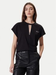 KARL LAGERFELD Bluzka A4W17046 Czarny Relaxed Fit. Czarne bluzki damskie KARL LAGERFELD, xs, bez wzorów, z bawełny, bez kołnierzyka, bez ramiączek. Za 349.99 zł.