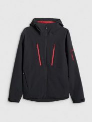 4F Kurtka przejściowa membrana 8000 męska - czarna L. Czarne kurtki męskie 4f, l, bez wzorów, z materiału, bez kaptura. Za 499.99 zł.