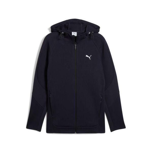 Kurtka z kapturem Puma Evostripe Dk. Niebieskie kurtki męskie Puma, m, bez wzorów, z materiału, do biegania. Za 317.75 zł.
