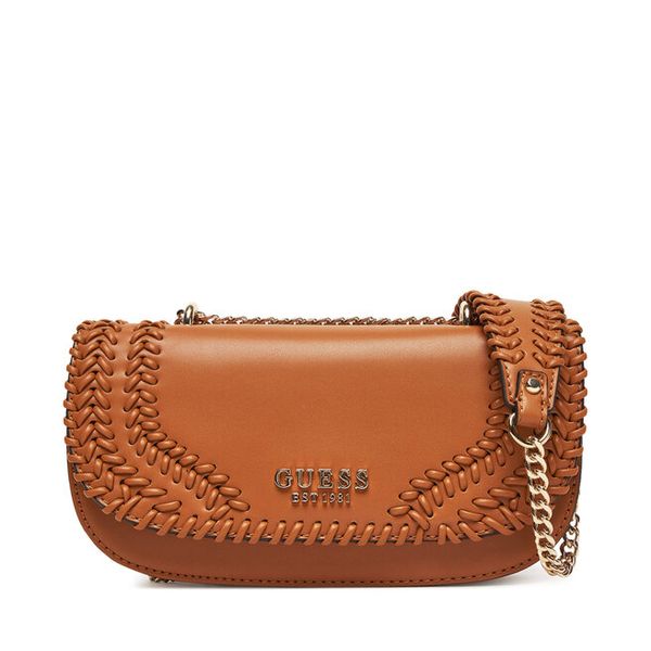 Torebka Guess. Brązowe torebki do ręki damskie Guess, z aplikacjami, wizytowe, bez dodatków. Za 389.99 zł.