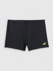4F Kąpielówki chłopięce - czarne 122/128 (6-8 lat). Czarne kąpielówki dla chłopców 4f, bez wzorów. Za 39.99 zł.