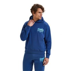 Bluza DIADORA HOODIE MANIFESTO. Niebieskie bluzy męskie Diadora, m, bez wzorów, bez kaptura. Za 159.99 zł.