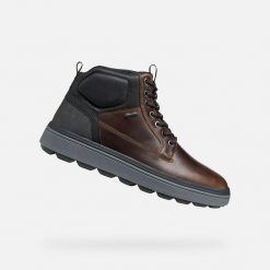 Buty Geox Spherica Ecub-1.1 Abx. Brązowe eleganckie półbuty Geox, z materiału, biznesowe, bez zapięcia. Za 731.05 zł.