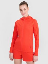 4F Bluza treningowa regular szybkoschnąca damska - czerwona XL. Czerwone bluzy damskie 4f, xl, bez wzorów, z dzianiny, z kapturem. W wyprzedaży za 139.99 zł.