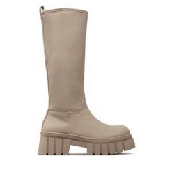 Kozaki DeeZee. Brązowe kozaki damskie DeeZee, bez obcasa, na płaskiej podeszwie. Za 249.99 zł.
