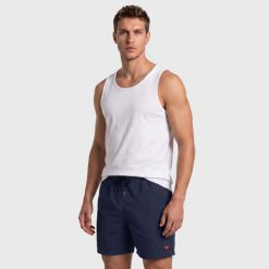 Szorty kąpielowe męskie Norway. Niebieskie krótkie spodenki sportowe męskie Aulp, l, bez wzorów, z bawełny, do pływania. Za 129.99 zł.