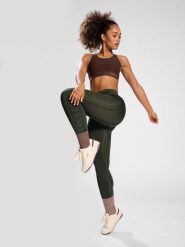 Damskie legginsy bezszwowe Hummel Shaping. Zielone legginsy damskie Hummel, s, bez wzorów, z dzianiny, na fitness i siłownię. Za 168.00 zł.