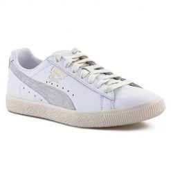 Buty do chodzenia męskie Puma Clyde Base. Białe buty sportowe męskie Puma, z gumy, bez zapięcia, trekkingowe. Za 316.00 zł.