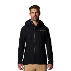 Kurtka softshell męska Columbia Northwest Explorer 3L Shell. Czarne kurtki sportowe męskie Columbia, l, bez wzorów, z softshellu, trekkingowe. Za 829.99 zł.