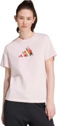 Adidas Koszulka damska Floral Regular Graphic jasny róż KT2765 M. Czerwone t-shirty damskie Adidas, m, bez wzorów, bez kołnierzyka. Za 117.71 zł.