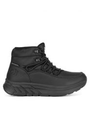Reebok Botki H1-048 WW Czarny. Czarne botki damskie Reebok, z materiału, bez obcasa, na płaskiej podeszwie, bez zapięcia. Za 299.99 zł.
