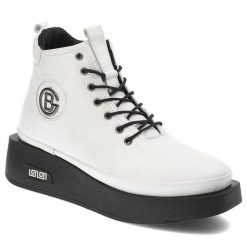 Białe Sneakersy Artiker Modne Buty damskie. Białe kozaki damskie Artiker, ze skóry, bez obcasa, na platformie. Za 299.00 zł.