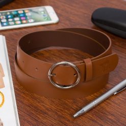 Pasek skórzany BELTIMORE brązowy B82 r.105-120 cm. Brązowe paski damskie bez wzorów. Za 49.99 zł.